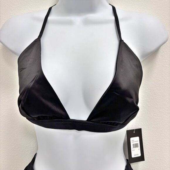 NWT Frederick's of Hollywood Ginny 2 Pc Sleep Set Black Satin Womens Medium - Picture 7 of 14